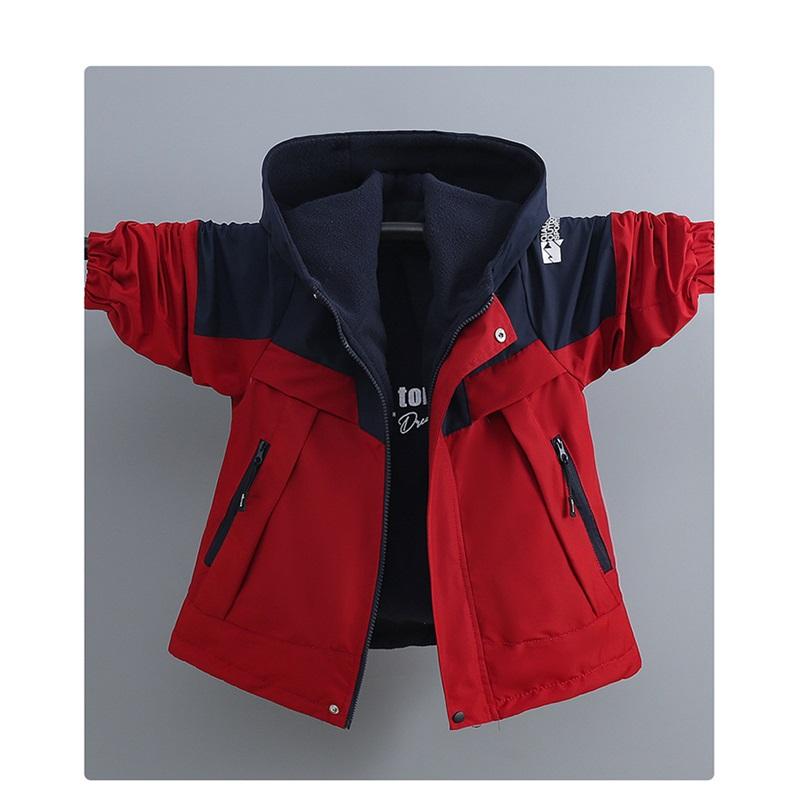 Giacca Reversibile Foderata in Pile per Bambino Invernale Doppia Faccia con Cappuccio Antivento Impermeabile Calda Giacca da Esterno Per