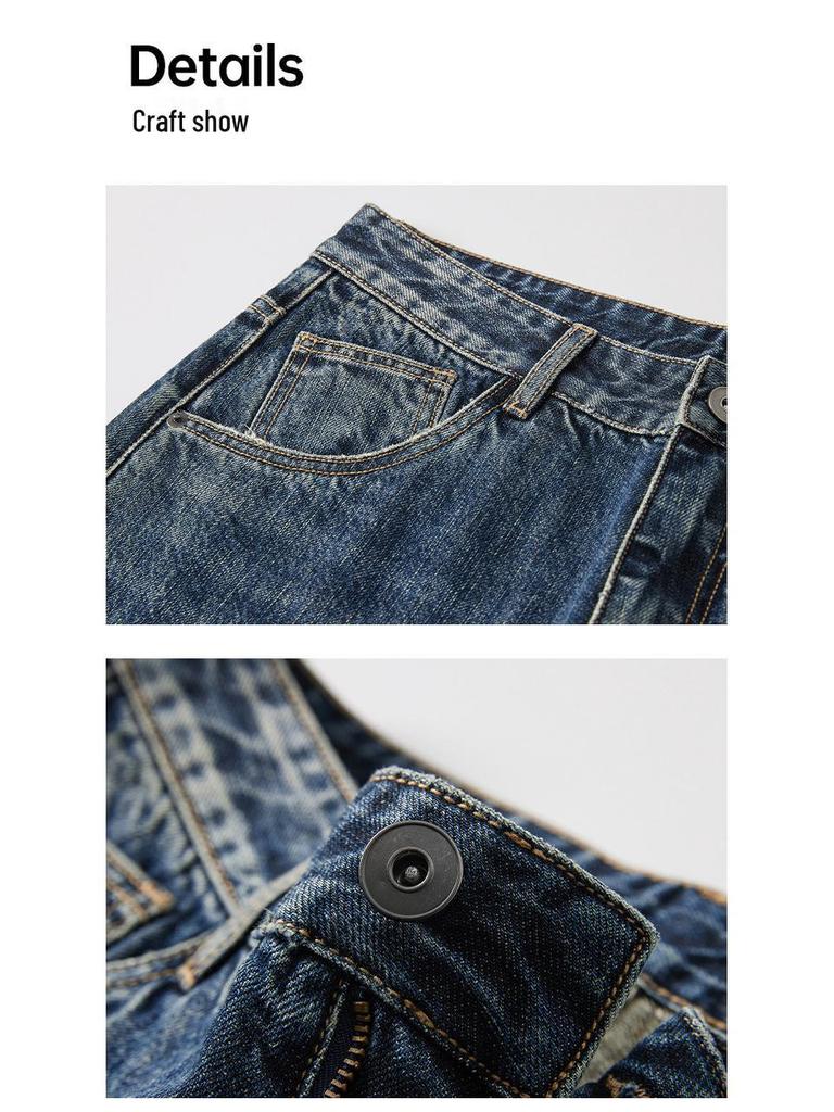 Men's American Retro Loose Straight-Leg Jeans - 2025 Autumn Wide-Leg Casual Trend