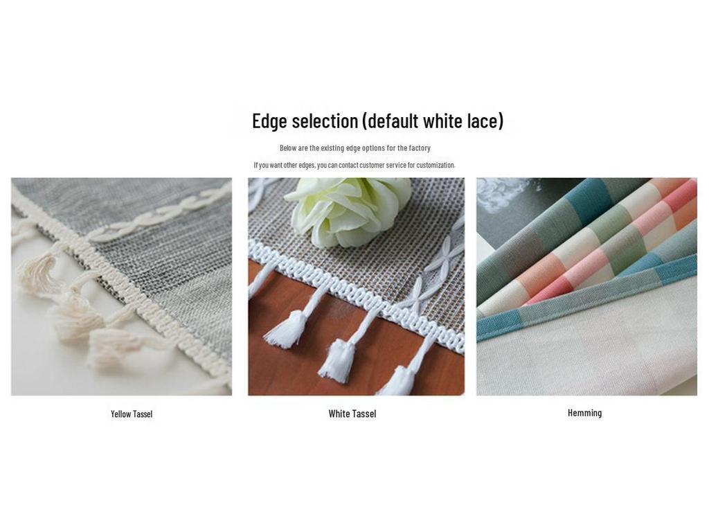 Henggang Nordic-Style Cotton Linen Tablecloth and Table Runner Set for Coffee Tables