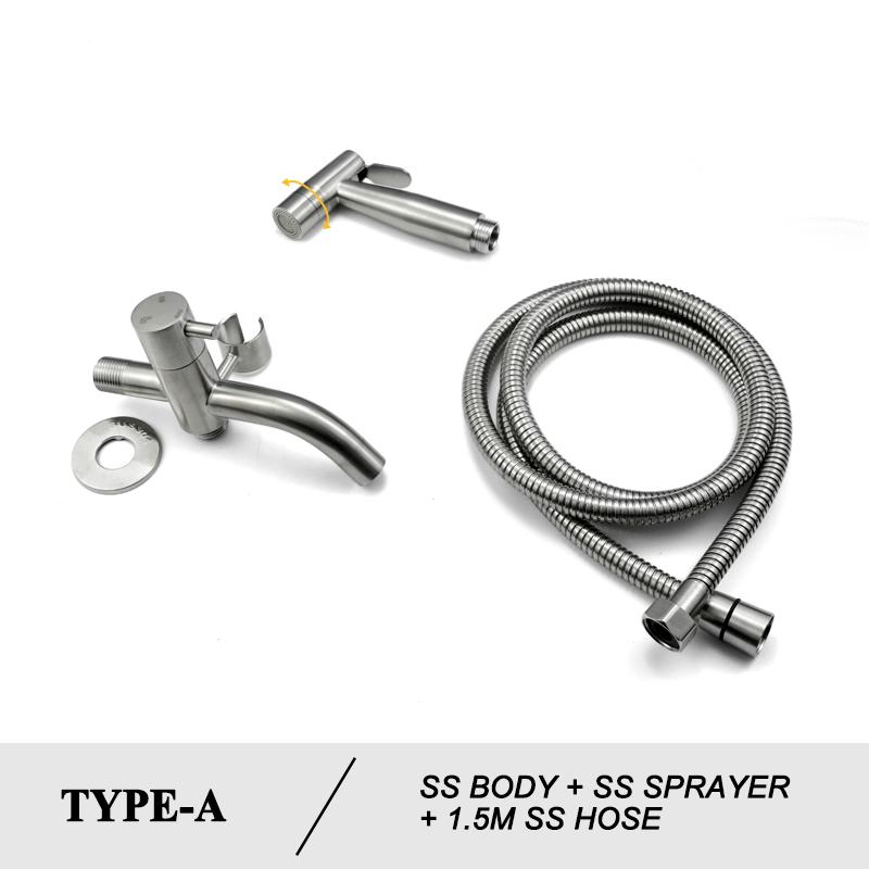 Edelstahl Toiletten Handbrause Bidet Armatur Sprühkopf Bidet Set Sprühkopf Toiletten Sprühkopf Badezimmer Selbstreinigende Dusche Shattaf Wasserhahn