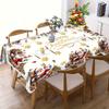 Christmas Tablecloth With Santa Snowflakes And Reindeer Winter Holiday Table Decor Festive Dining Room Cloth