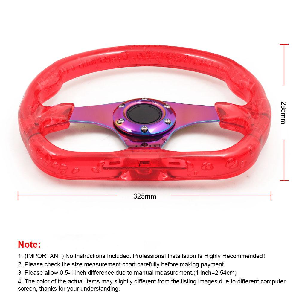 Buy 12.5inch 320MM Acrylic Steering Wheel & Horn Button 6 Holes