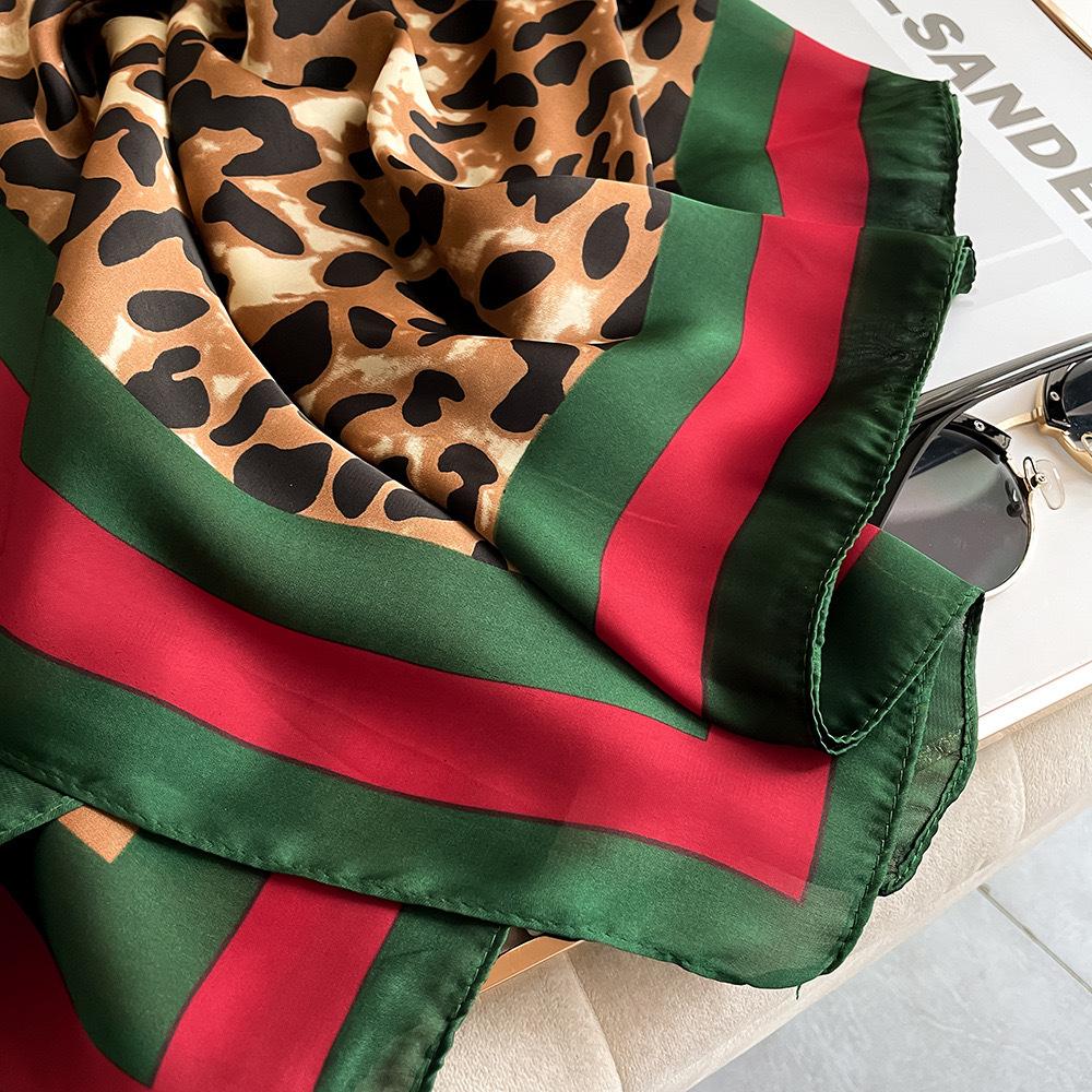 110cm Large Shawl Silk Square Scarf for Women Luxury Print Hijab Bandana Muslim Headband Wrap Beach Stoles Foulard Echarpe