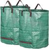 HAPPY-Set of 3 272L Extra-Robust Garden Bags with Handles Green Leaf Collection Bag with PP Fabric H76 Cm D67 Cm