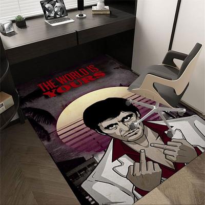 1pc Scarface Office Carpet Chair Mats Soft, Comfortable, All Season,Perfect for Home, Bedroom, or Office Decor, Perfect Gift for