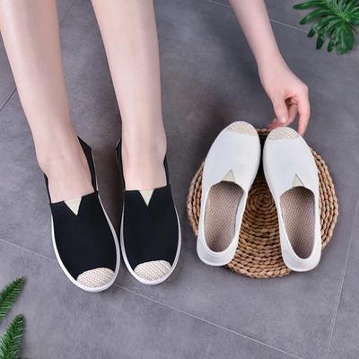 Damskie buty płócienne na co dzień Lekkie trampki Damskie nowe płaskie pojedyncze buty Miękkie pojedyncze mokasyny rybackie Wsuwane buty Chaussure Femme