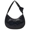 New MLB MONOGRAM New York Yankees Synthetic Leather Hobo Bag, Handbag Women's Black 3ABQMV15N-50BKS