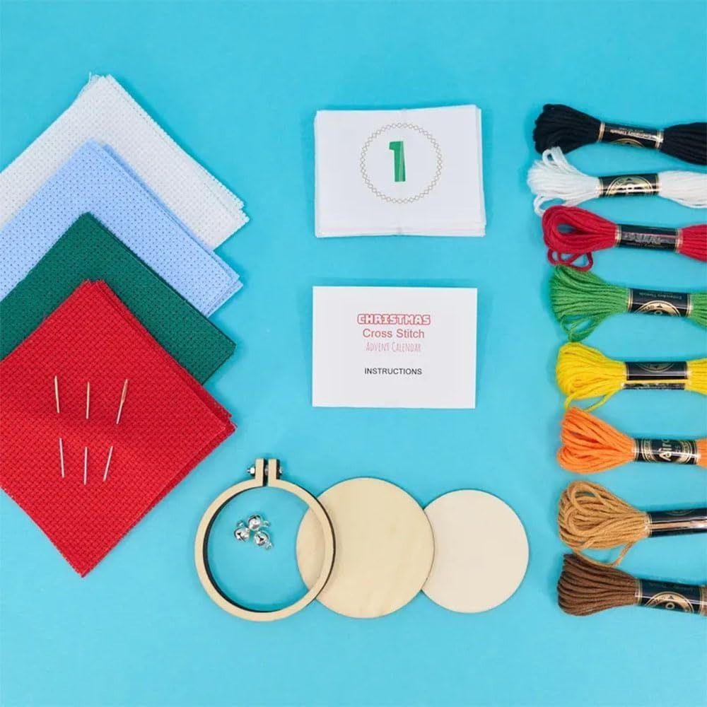 Cross Stitch Advent Calendar Christmas Countdown Embroidery Kit Calendar Cross Stitch