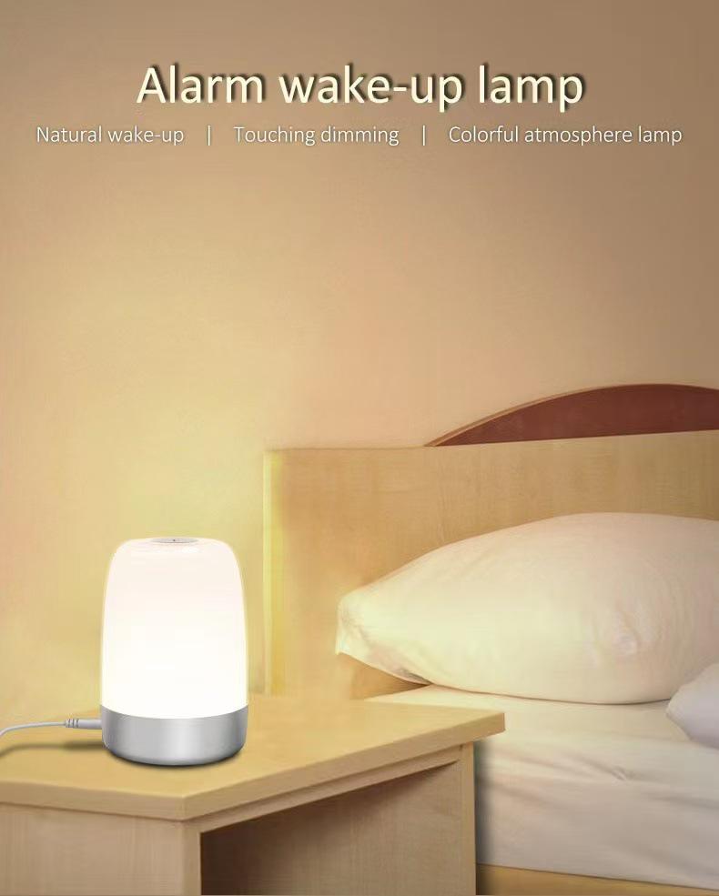 Smart Sunrise Simulation LED Alarm Clock with Colorful Night Light & Timer