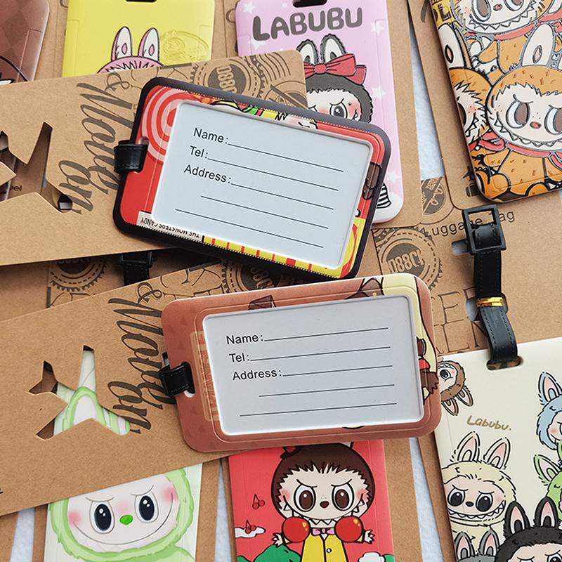 Cartoon  Labubu Travel Luggage Tags Cute Suitcase Hangings Decoration Portable Luggage Consignment Identification Tags