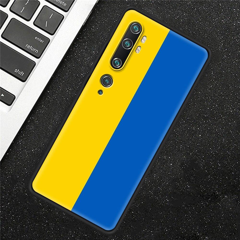 Ukraine Flag Painted Bling Case For Xiaomi Mi Poco X3 NFC M3 Pro Note 10 Lite 11 10T Pro 5G 9T Silicone Phone Coque Black Cover