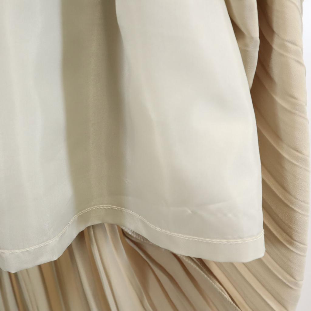 PARIGOT made in Japan Maxi length Pleated skirt F gold Waist rubber Women Used