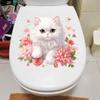 Cute Cat Bathroom Toilet Stickers Modern Decorative Home Stickers Waterproof Decal Self-adhesive