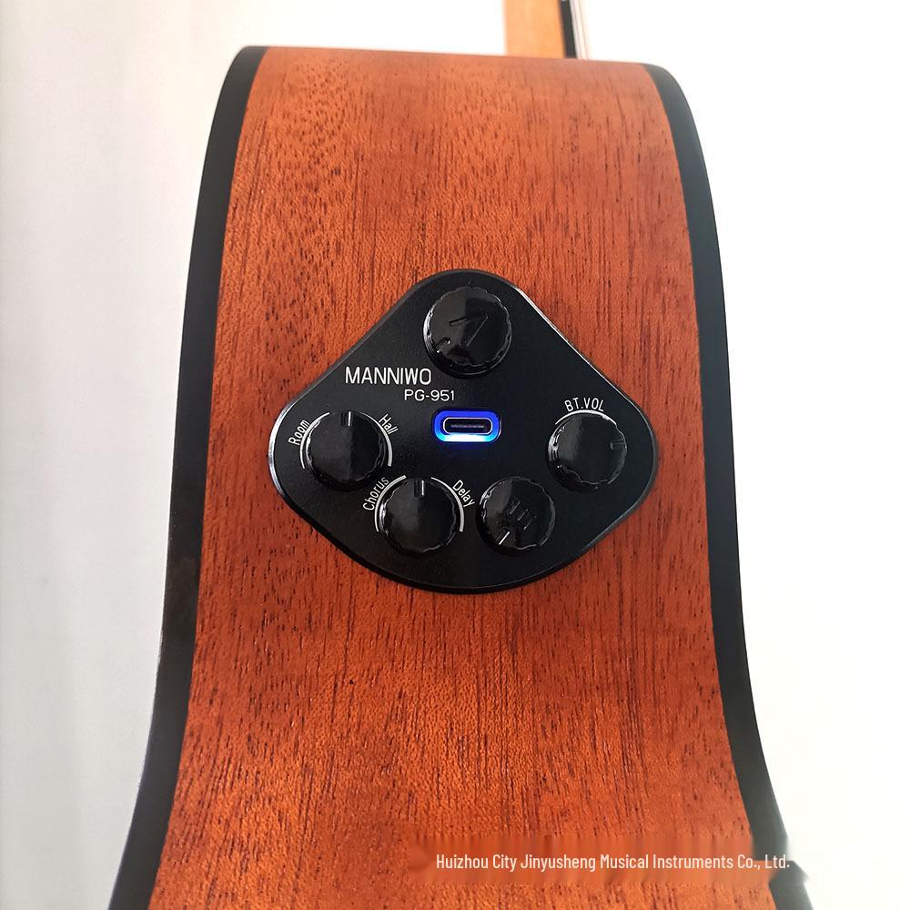 MANNIWC Acoustic Guitar Bluetooth Pickup with Body Shake, Tap Plate, Reverb, Chorus, and Delay Functions