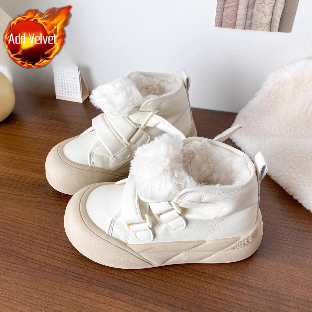 Winter Plush Warm Women's Snow Boots High-top Round Toe Chunky Ladies Shoes 2025 New In On Offer Waterproof Non Slip Footwear