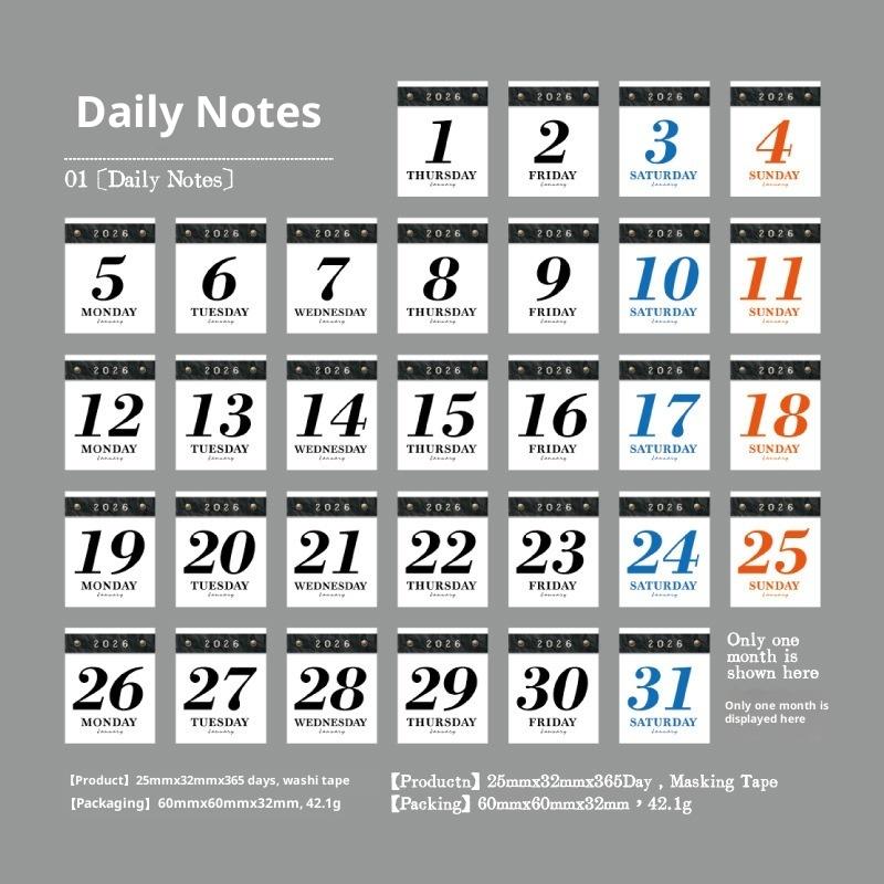 

Иди 365 шт. Винтажные 365 дней Повседневная жизнь Лента Наклейки Для Коллажа Мусорный Планировщик Скрапбукинг Сделай сам Маскировочная лента