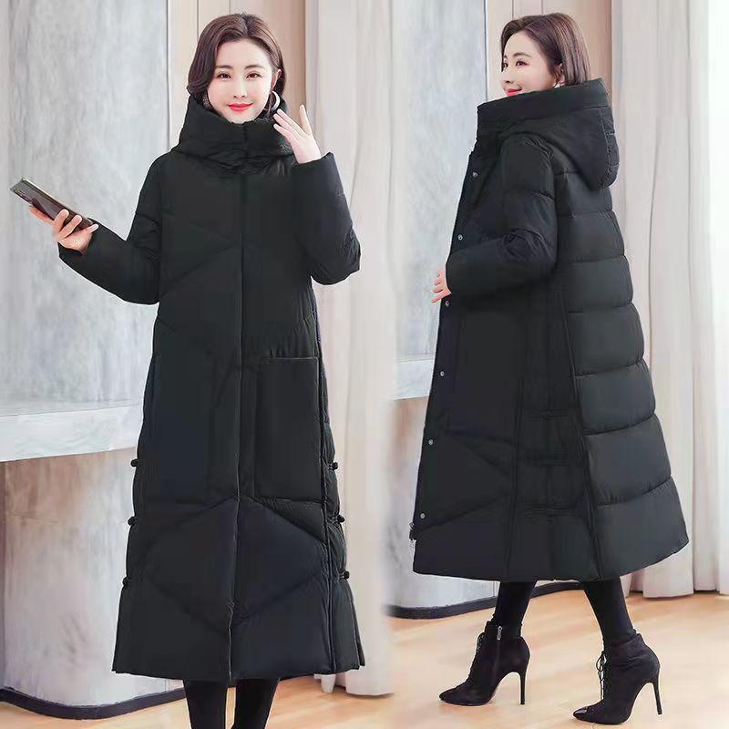 Cotton-padded Women's Literary and Artistic Retro Loose Large Size Ethnic Style Long Thick Coat