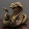 Zodiac Snake Figurines Miniature Ornament Statue Desktop Copper Craft