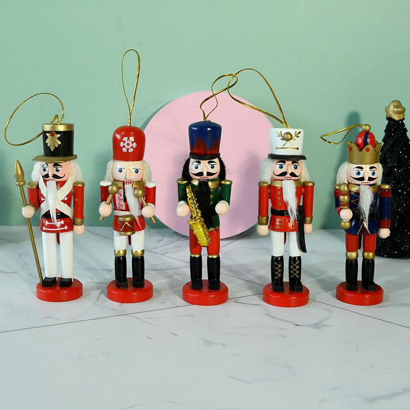 Set de 5 Figuras de Soldado Rompenueces de Madera Marioneta Tradicional Adorno de Decoración para el Hogar Para Dormitorio Vitrina de Gabinete de Vino
