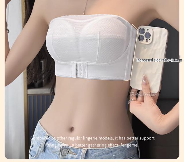Women's Anti-Slip Strapless Full Cup Bra: Minimizing, Anti-Sag, Beautiful Back Bandeau for Large Bust Plus Sizes