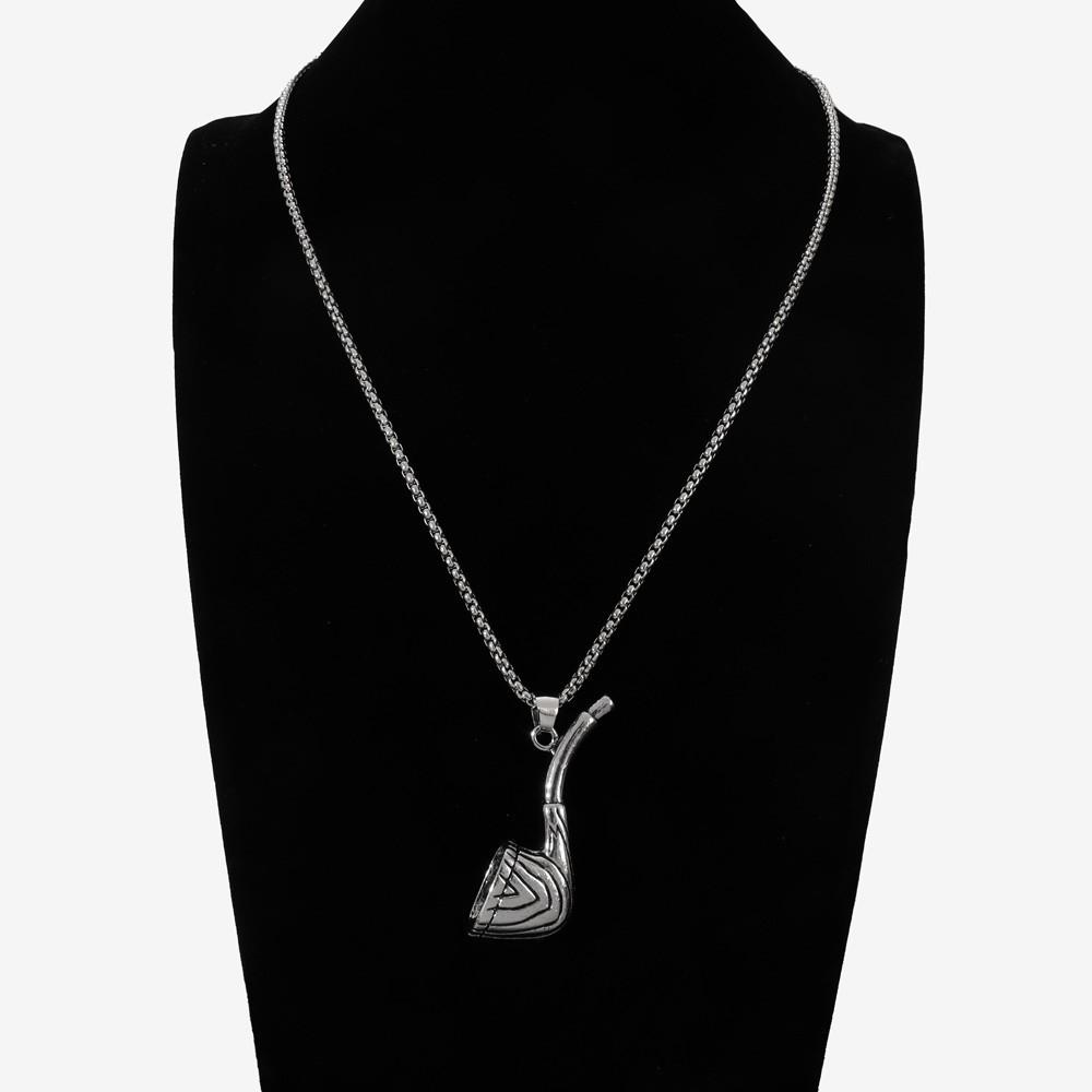 [With Chain] New Punk Retro Trend Men's Pipe Men's Pendant Necklace