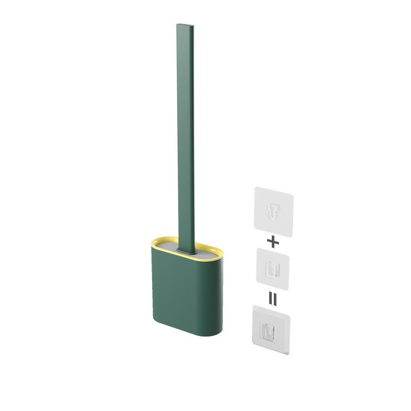 Luxury Toilet Brush Wall Hanging Toilet Brush Long Handled Silicone Toilet Brush Soft Bristles WC Cleaning Brush Clean Tool Bathroom Accessories
