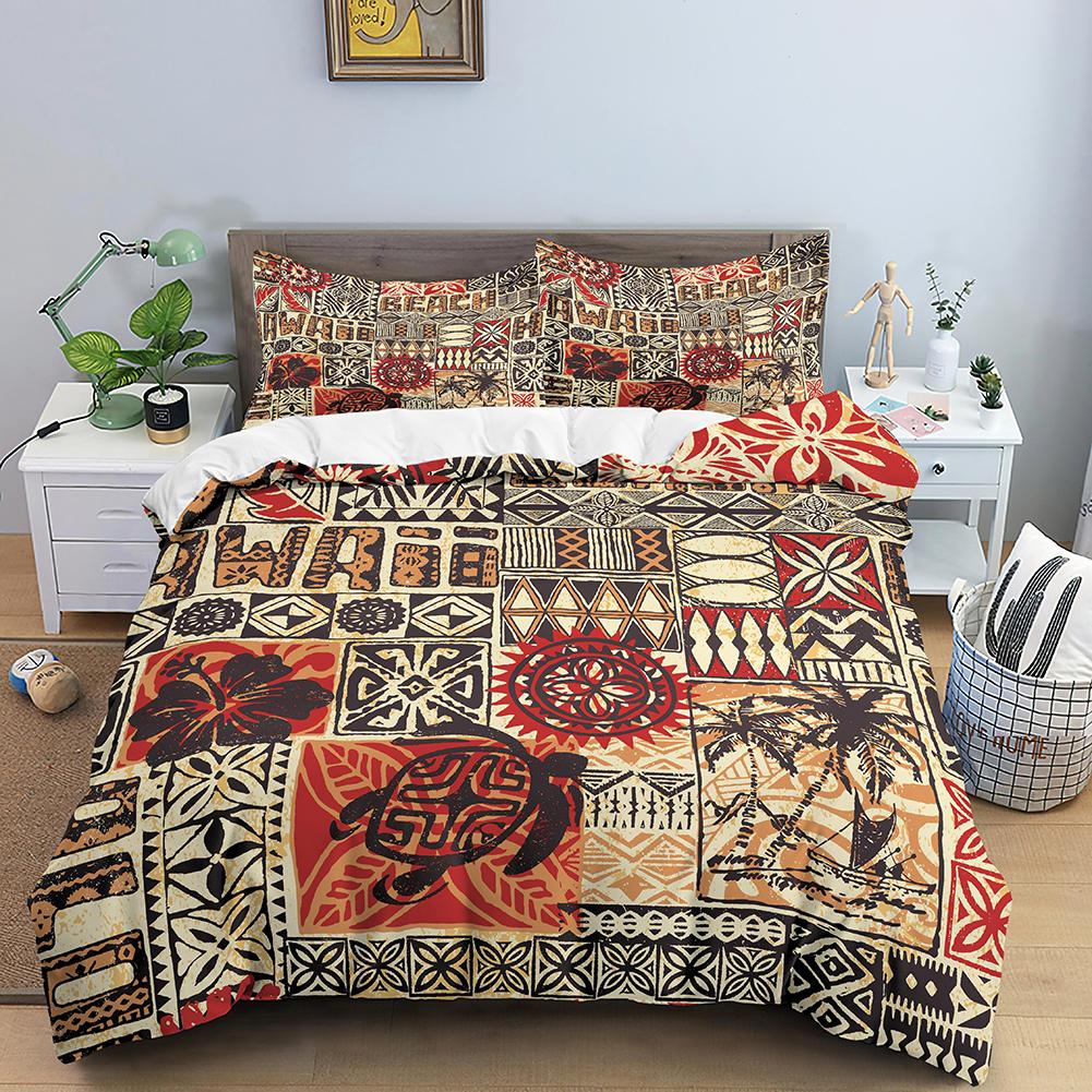 Geometric Mandala King Queen Duvet Cover Boho Ethnic Style Bedding Set For Teens Adults Mediterranean Soft Polyester Quilt Cover