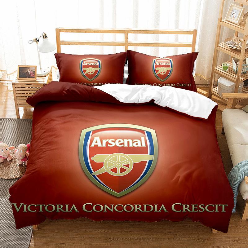 Alphanumeric Logo Digital Printing Quilt Cover Pillowcase Bed Three-Piece Set