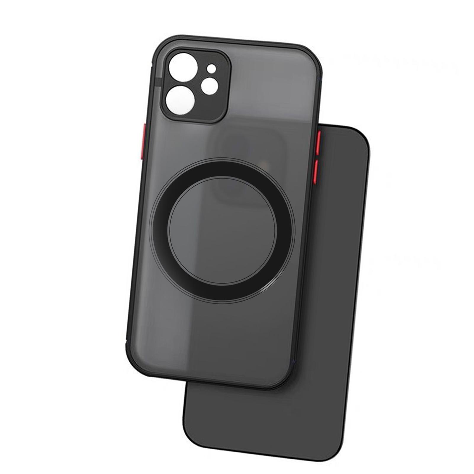 

Магнитный чехол для телефона для IPhone, тактильный, с беспроводной зарядкой, защитный чехол для телефона, все включено чёрный