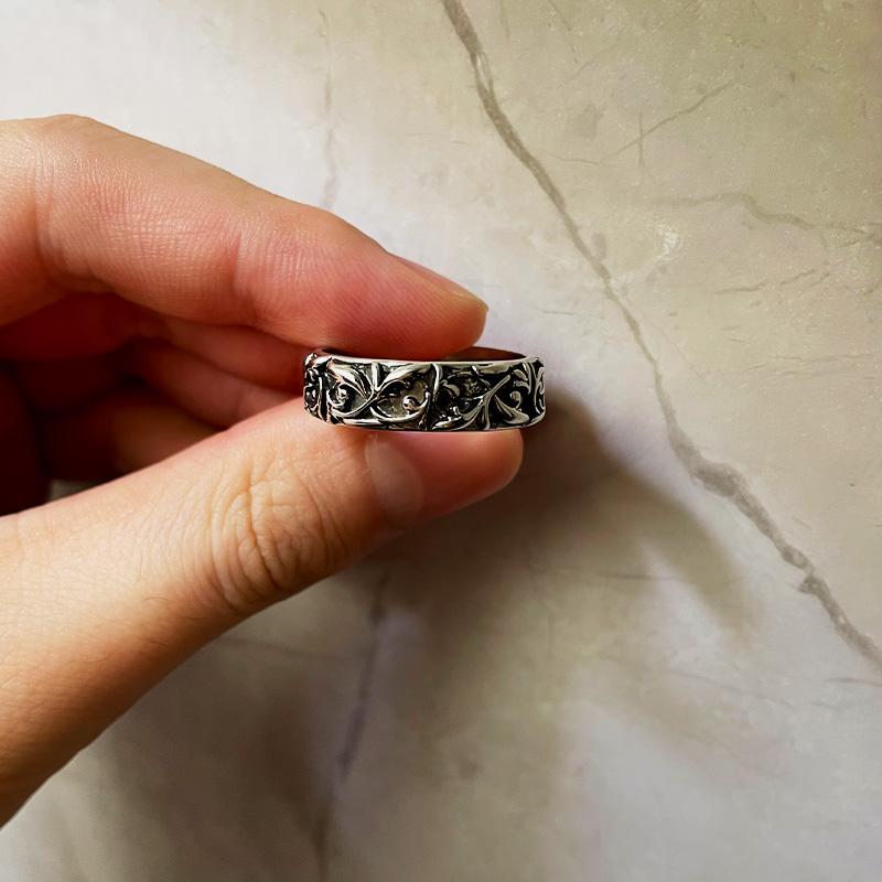 Retro Eternal Vine Ring Zinc Alloy Color Punk Gothic Vintage Open Ring For Men Women Handmade Designer Zircon Unisex Accessories