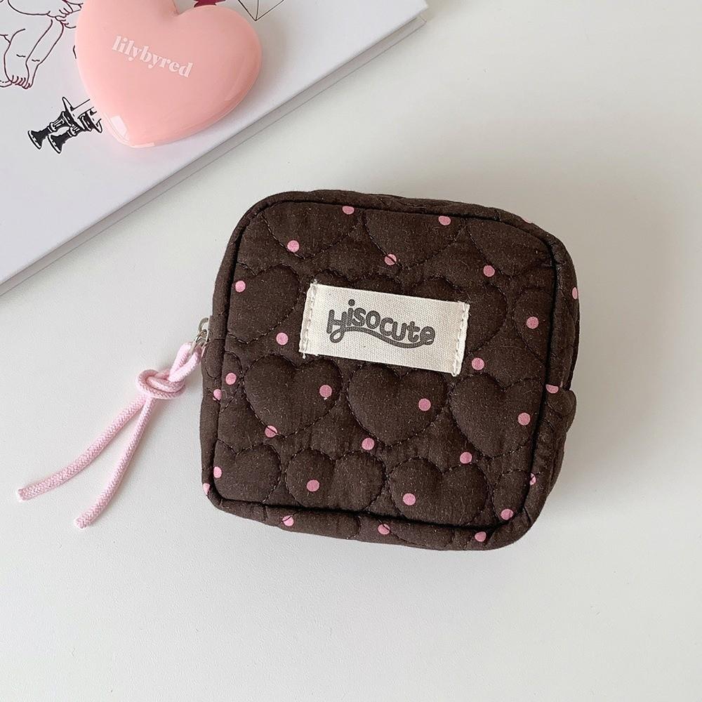Polka Dot Cosmetic Bag Large Capacity Sanitary Napkin Storage Bag Small Lipstick Pouch  Women Girl