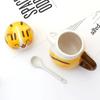 New Cute Cat Ceramics Coffee Mug with Spoon Creative Hand Painted Novelty Gifts Drinkware Milk Tea Cups