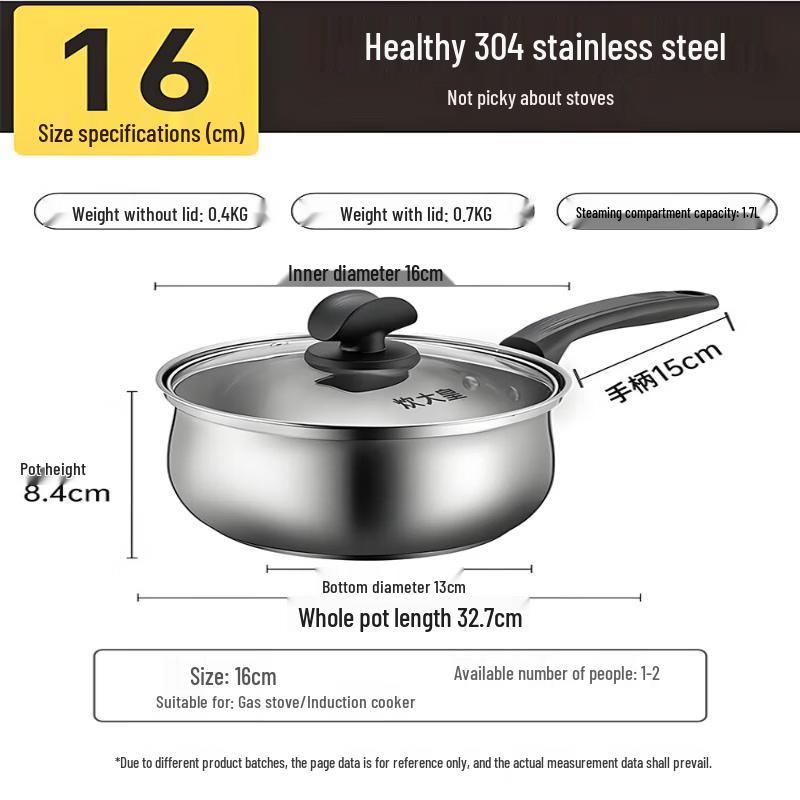 COOKER KING 16 см Молочник из нержавеющей стали 304