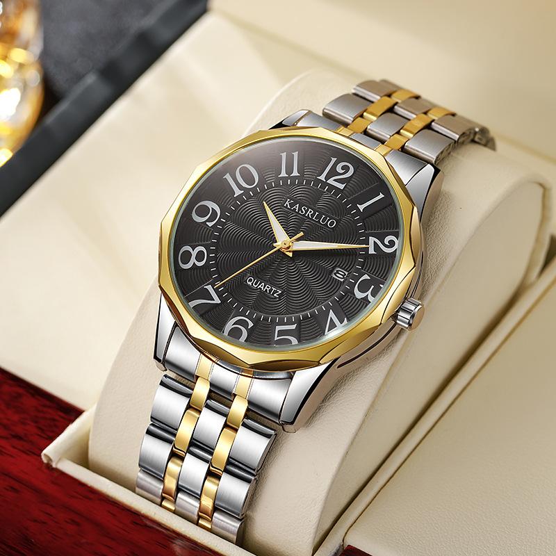 Casaro Elderly Men'S Watch Business Simple Fashion Calendar Steel Belt Waterproof Men'S Watch Exquisite Large Dial
