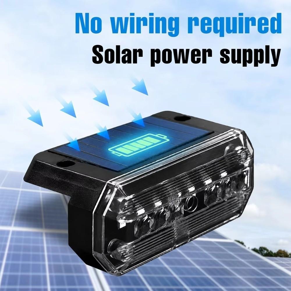 Vibration Activated Vehicle Warning Light Solar Powered Safety Strobe Light  Truck