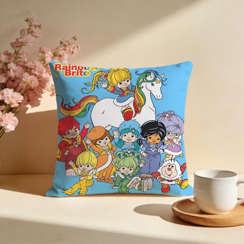 Fashion RRainbow Briteied Cushion Cover Stylish Washable Pillow Cover Ideal for Couch Bedroom Car Decoration