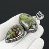 Dragon Blood Jasper Gemstone Handmade 925 Sterling Silver Jewelry Pendant Double Stone Antique Pendant Natural Dragon Blood Jasper Pendant For Gifts