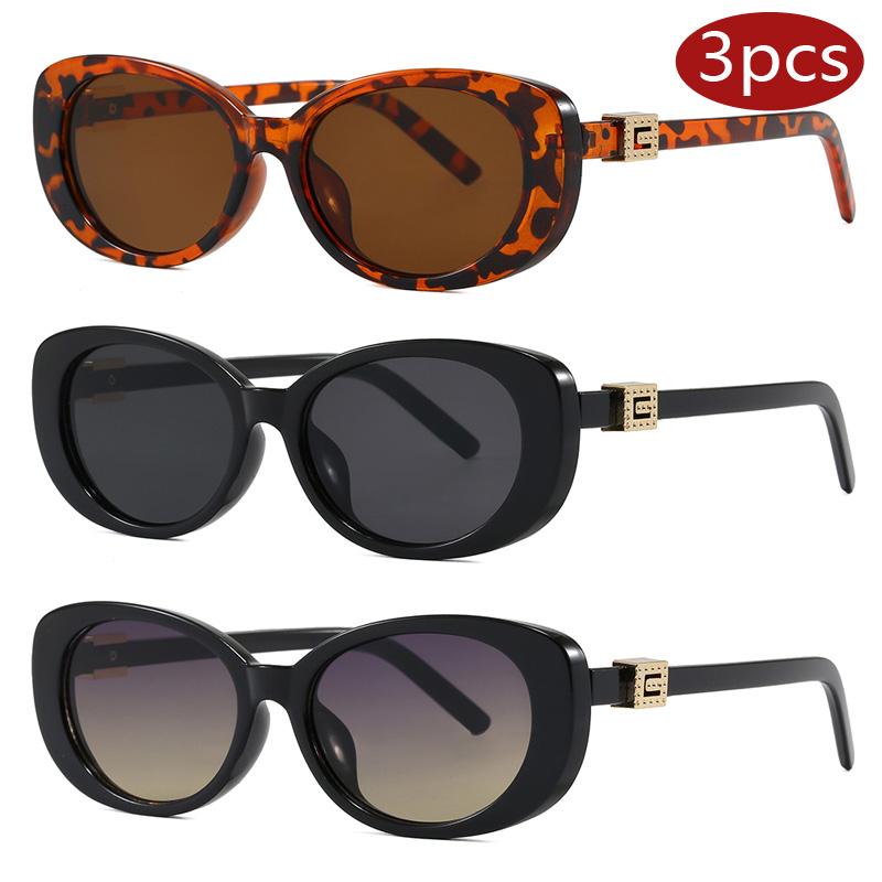 3pcs Luxury Brand Cat Eye Sunglasses Women Men Designer Small Frame Sun Glasses Female Popular Rive Shades UV400 Eyewear