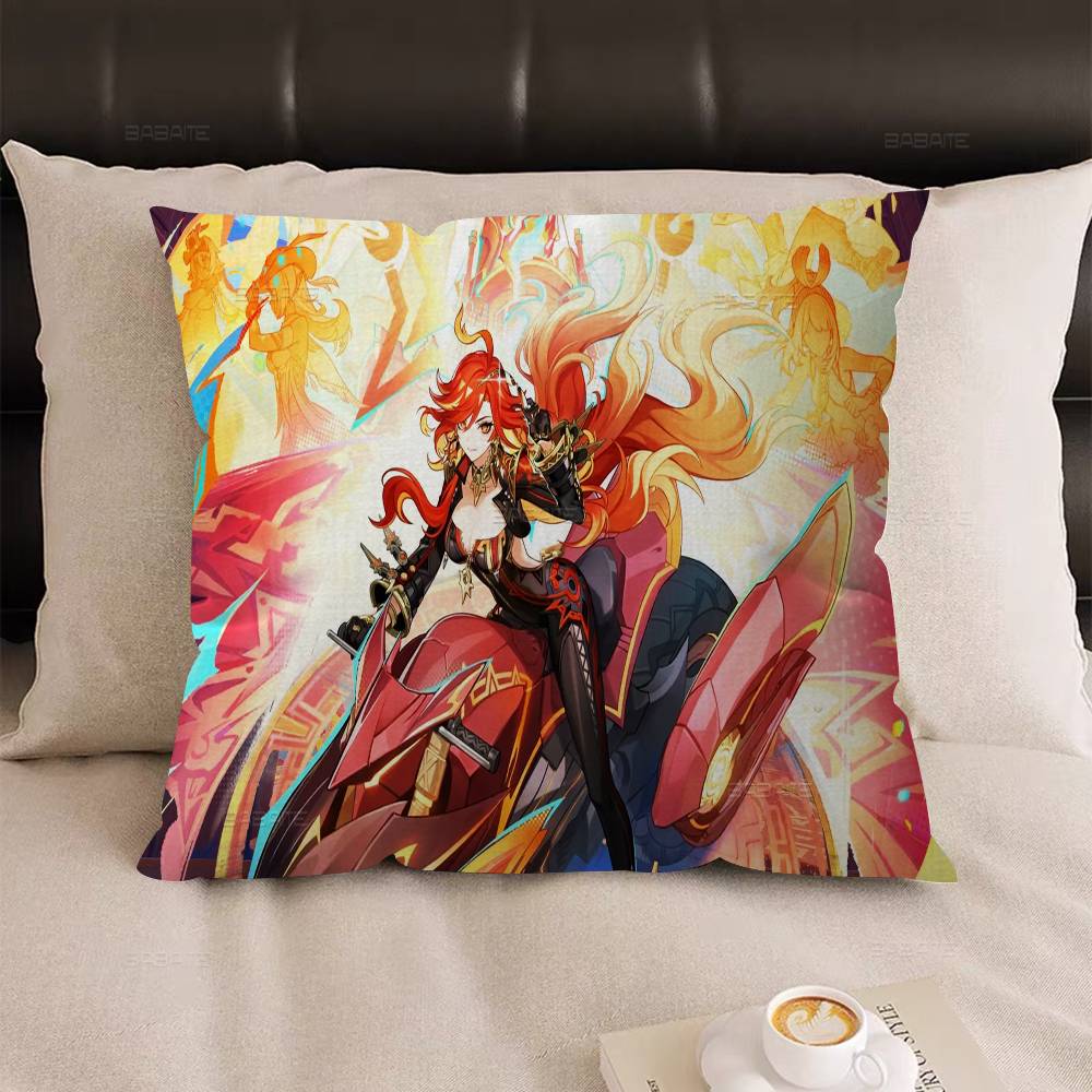 Genshin Impact Mavuika Pillow Anime Pillow Sofa Bed Head Pillow Cover Cushion Cover 45x45 cm Fashion