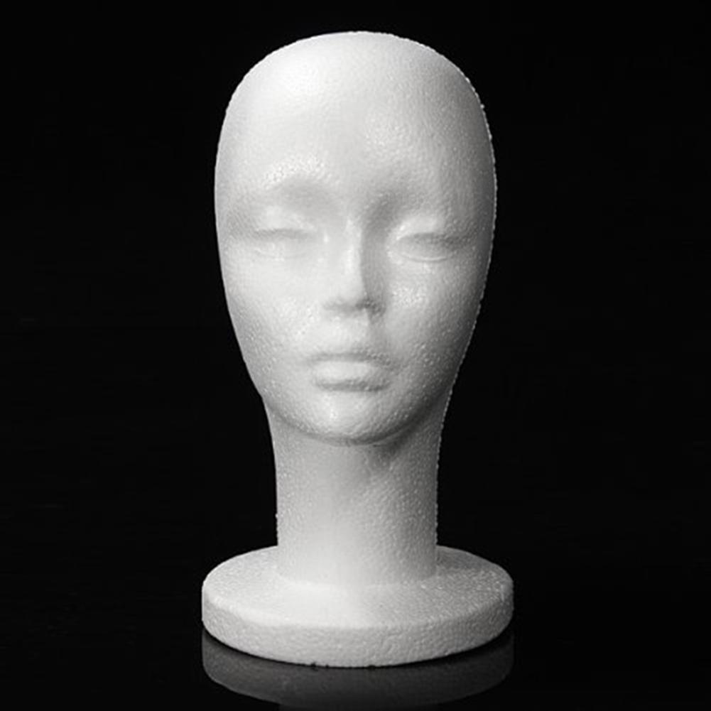 Yousheng Fashion Female White Foam Mannequin Hat Cap Wig Women Head Display Holder Model