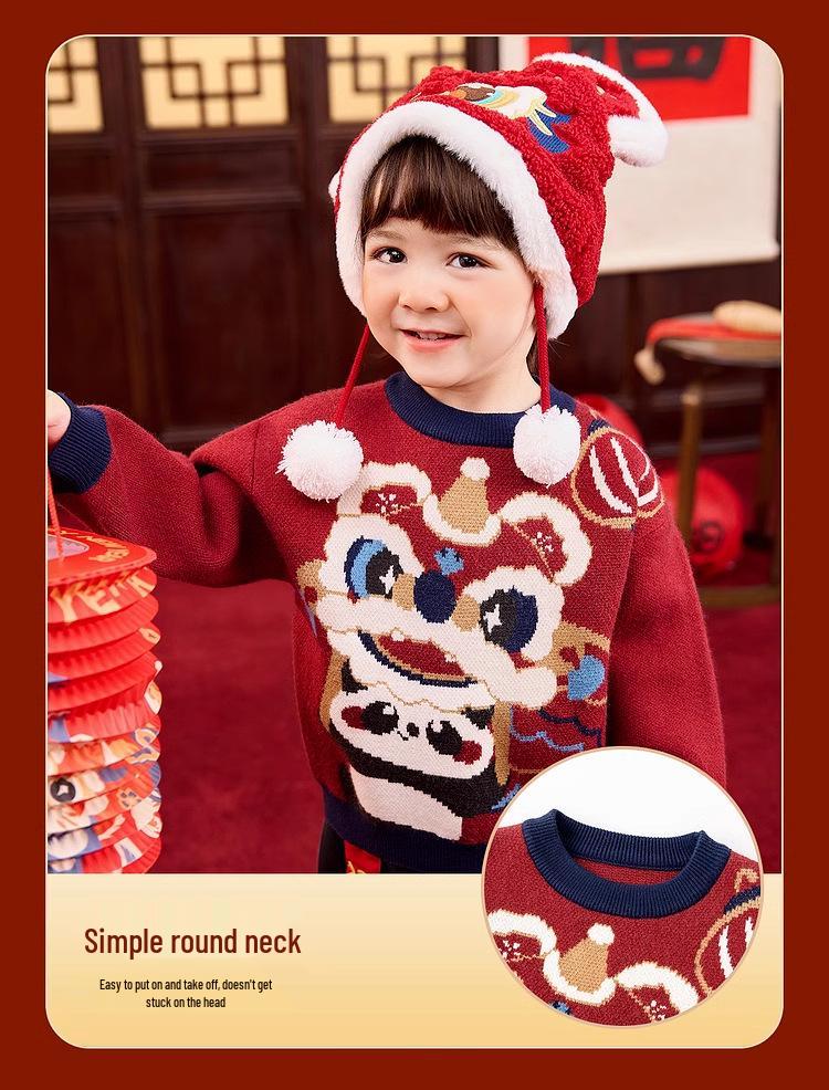 Dudu Home Festive Children's Winter Sweaters: New Year Styles for Boys' and Girls' Knitwear