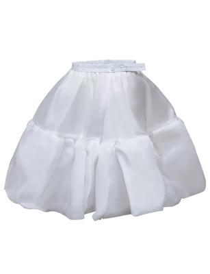 MOOKISOO 36cm Soft Petticoat for Adjustable Soft Petticoat for Piano Formal Halloween White Children's Dresses, Size, Double-Layered, Wire-Free, Kids,