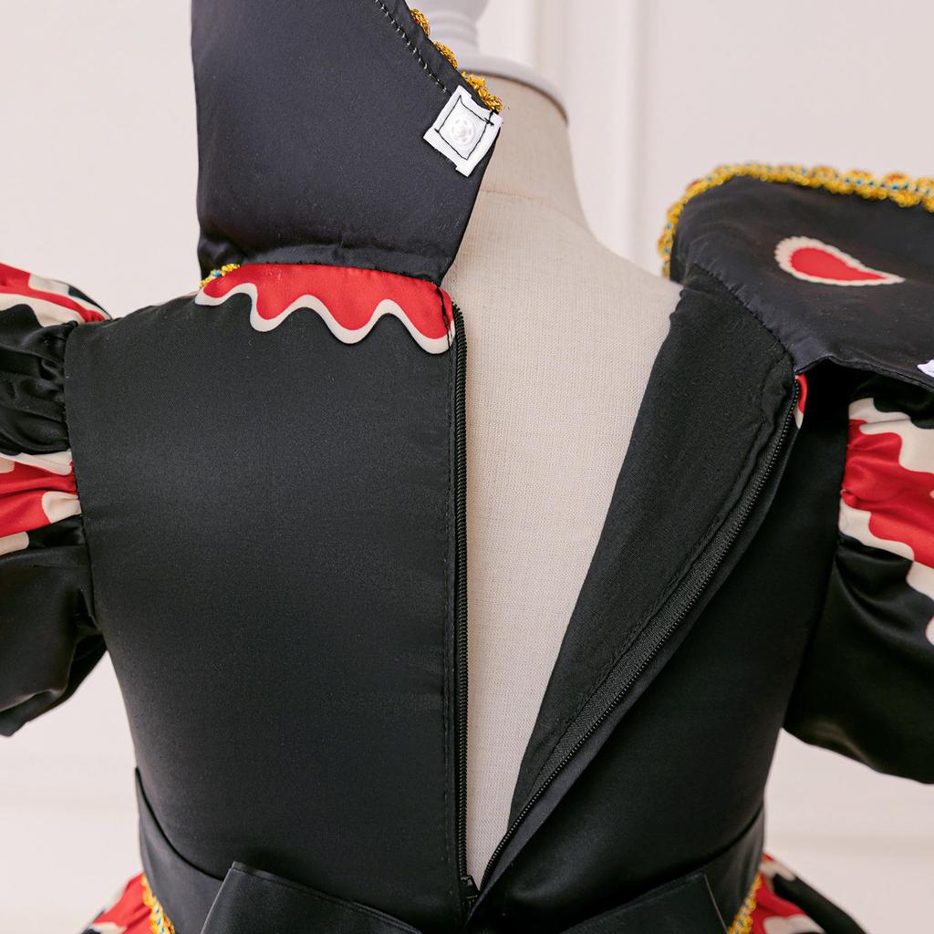Kinderen Rood Hart Koningin Kostuum Jurk - Formele Prinses Cosplay voor Halloween en Toneel