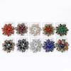 1Pcs Elegant Lapel Flower Pin Exaggerated Fashion Retro Vibrant Colorful Crystal Glass Brooch Pin Women'S Large Coat Accessories
