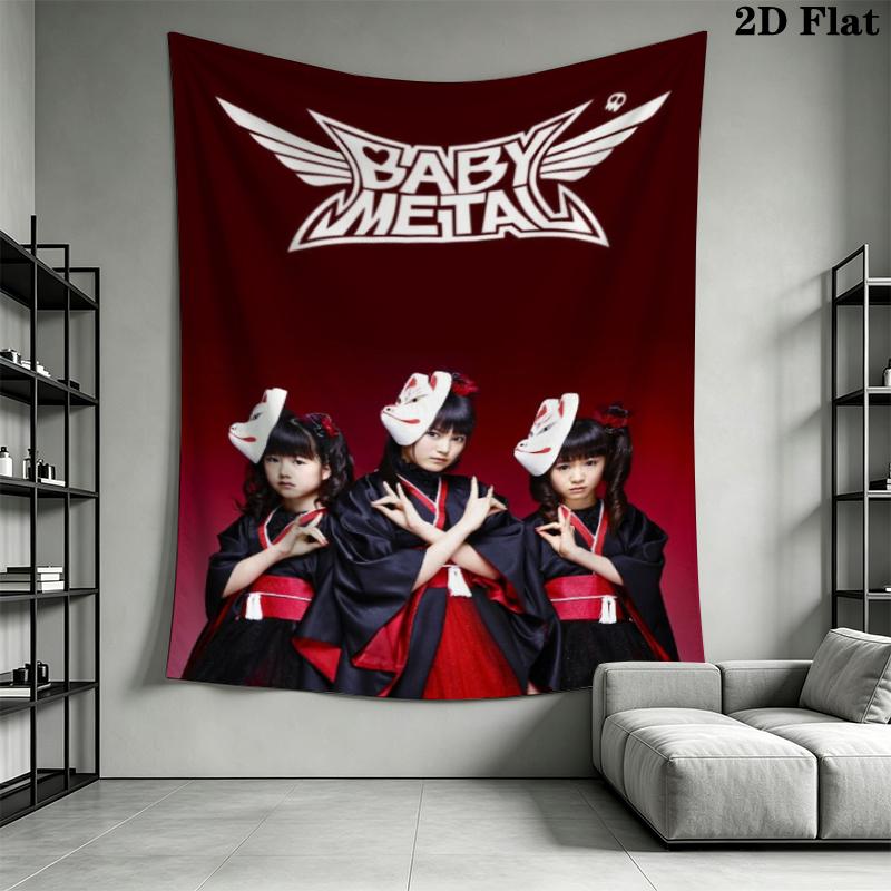 Babymetal Wall Tapestry Aesthetic Wall Hanging Printed Fabric Blanket Decorative Tapestries for Bedroom Living Room Home Decor