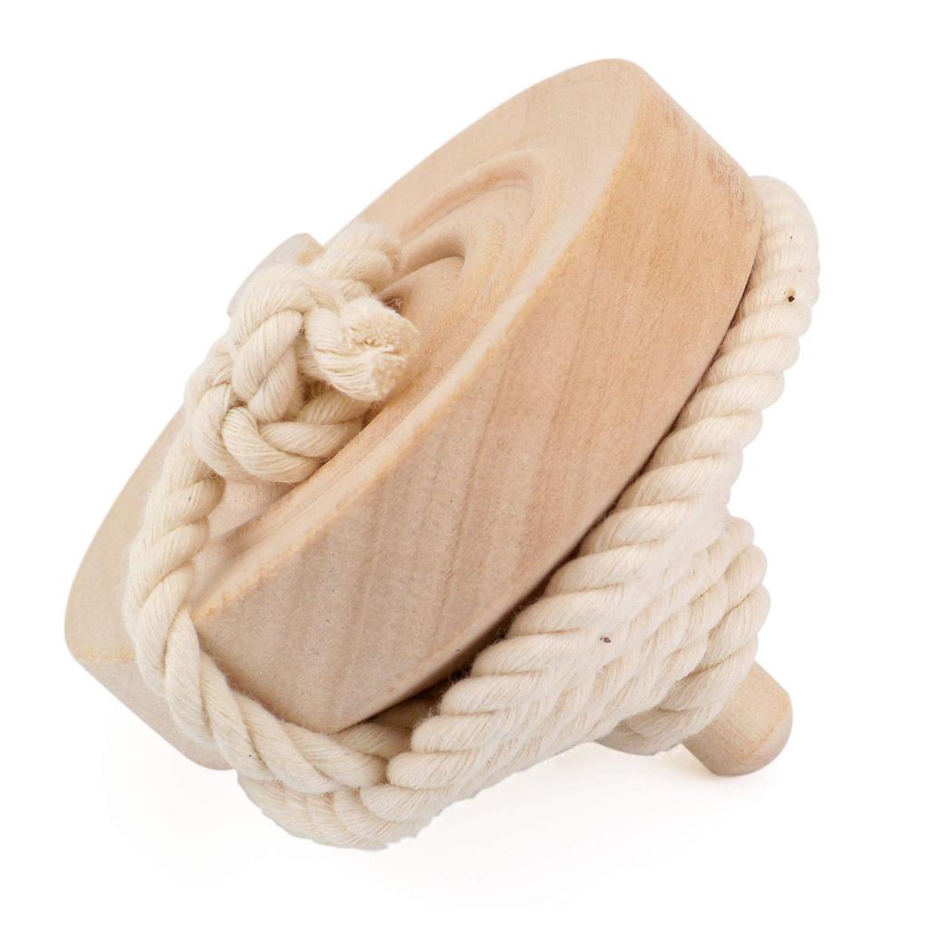 Wooden Tops That Can Be Painted and Crafted Plain Wood Set of with Large, Long-spinning (7cm Shaft, 3) String.