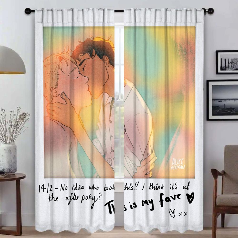Window Curtain for Room 2 Panel Heartstoppers Modern Living Room Curtains Tulle for Bedroom Partition Home Interior Curtains