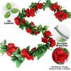 16/69Heads Artificial Rose Vine Plastic Silk Fake Plants Leaves  Home Decoration