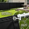 Balcony Privacy Screen, Outdoor Sunshade Fabric, Garden Fence Cover, Apartment Railing Protector with Rope Tie-Downs - Black