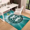 Green Football Club Emblem Printed Area Rug for Office, Chair Rug, Decorative Carpet Floor Mat, Large Size Fan gifts Christmas gifts